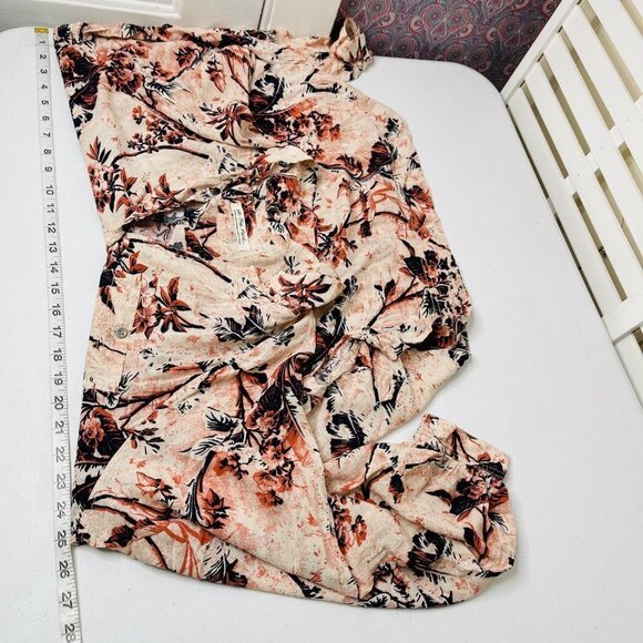 Free People It's‎ A Vibe Hawaiian Shirt Womens M Oversized Relaxed Summer Top - Picture 8 of 10